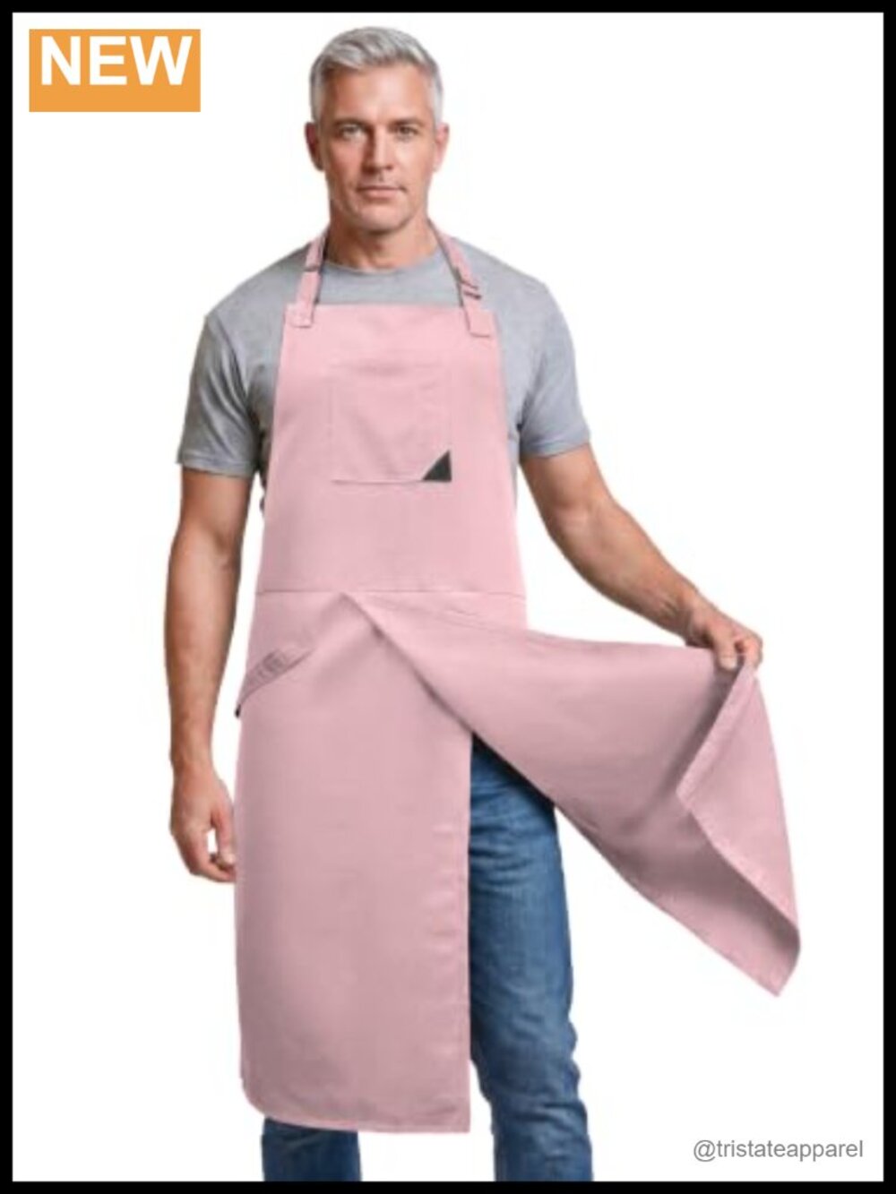 Pottery Apron Split-Leg Extra Coverage Cotton Blend Bib Apron